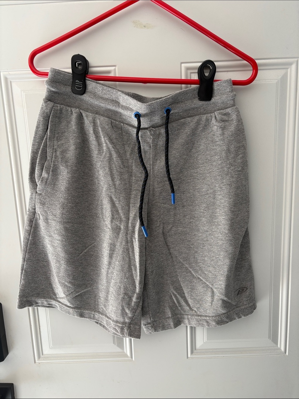 Pro Player Gray Athletic Drawstring Shorts with Blue Accents